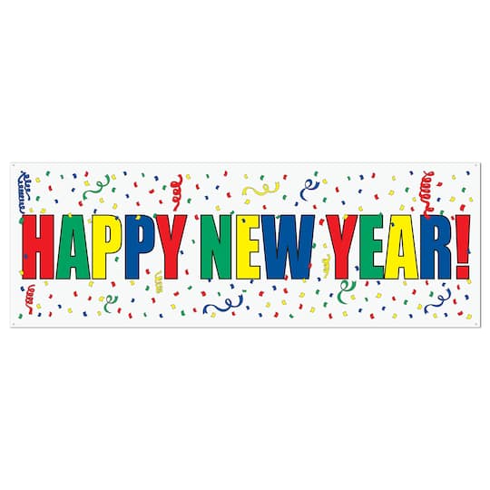 Beistle 21" x 5ft. Multicolor Happy New Year Sign Banners, 2ct.
